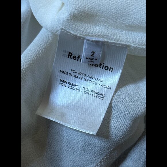 Reformation Dress 2 / XS Womens White Midi / Maxi Babydoll Button Sheer Floral - Picture 8 of 8